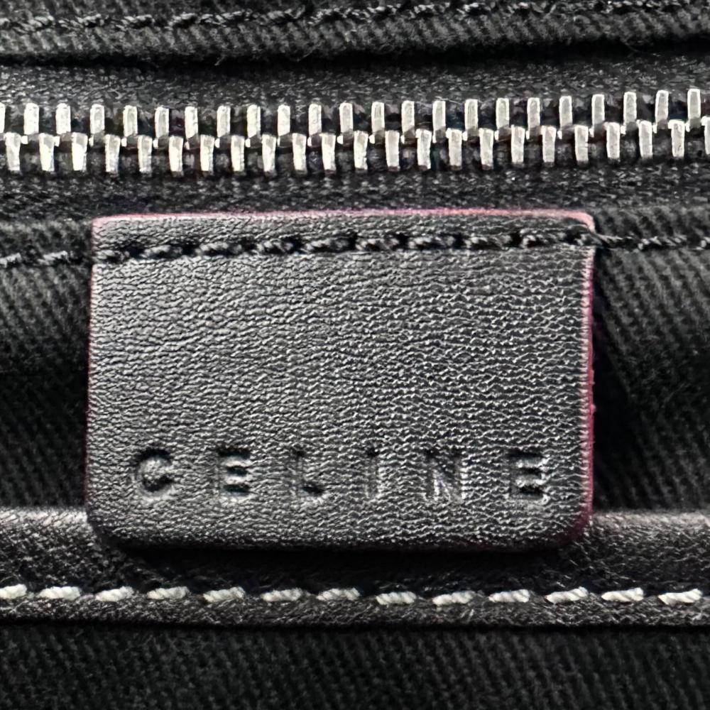 CELINE セリーヌ ショルダーバッグ マカダム メッセンジャーバッグ キャンバス グレー シルバー金具 レディース【中古品】