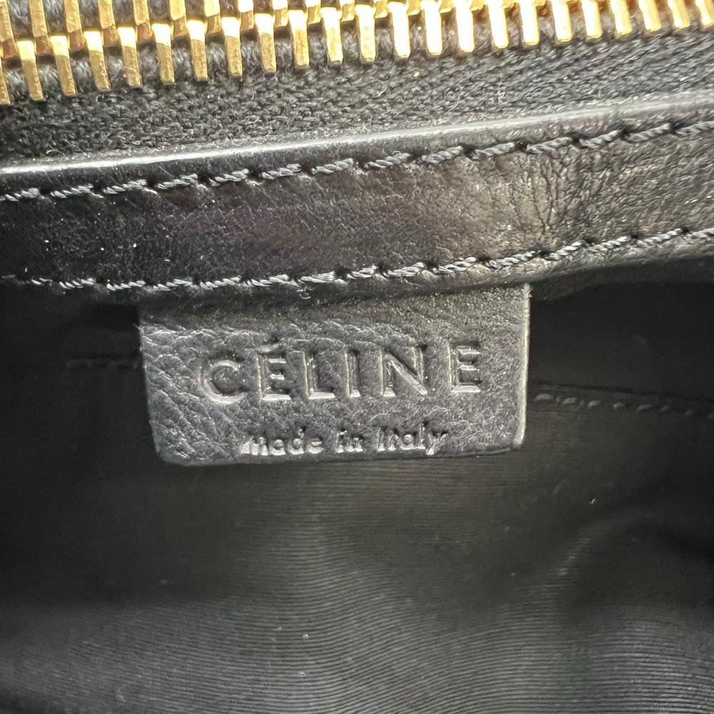 CELINE セリーヌ ショルダーバッグ オールドセリーヌ ホーボー ワンショルダー カーフ ブラック 黒 ゴールド金具 レディース【中古品】