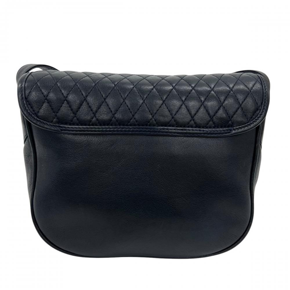 CELINE セリーヌ ショルダーバッグ キルティング トリオンフ レザー ブラック 黒 ゴールド金具 レディース【中古品】