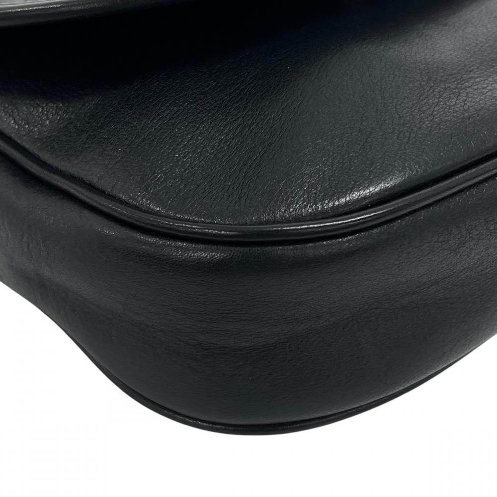 CELINE セリーヌ ショルダーバッグ キルティング トリオンフ レザー ブラック 黒 ゴールド金具 レディース【中古品】