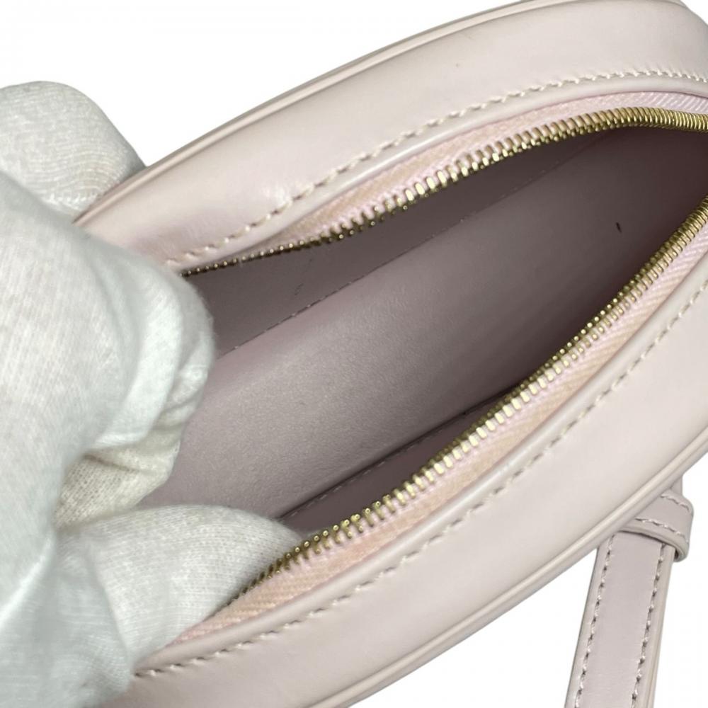 CELINE セリーヌ ショルダーバッグ キュイル トリオンフ オーバルパース ロゴバッグ 10I703DPQ レザー ピンク ゴールド金具 レディース【中古品】