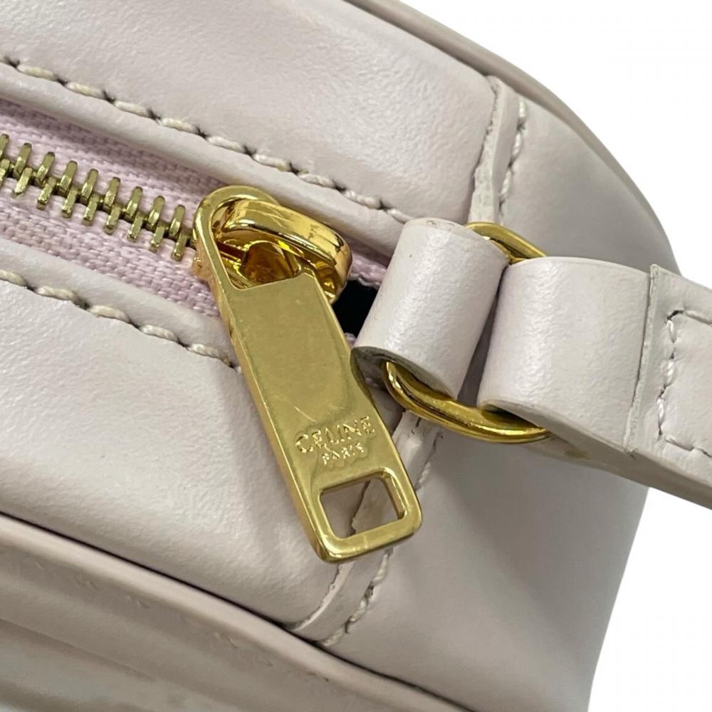 CELINE セリーヌ ショルダーバッグ キュイル トリオンフ オーバルパース ロゴバッグ 10I703DPQ レザー ピンク ゴールド金具 レディース【中古品】