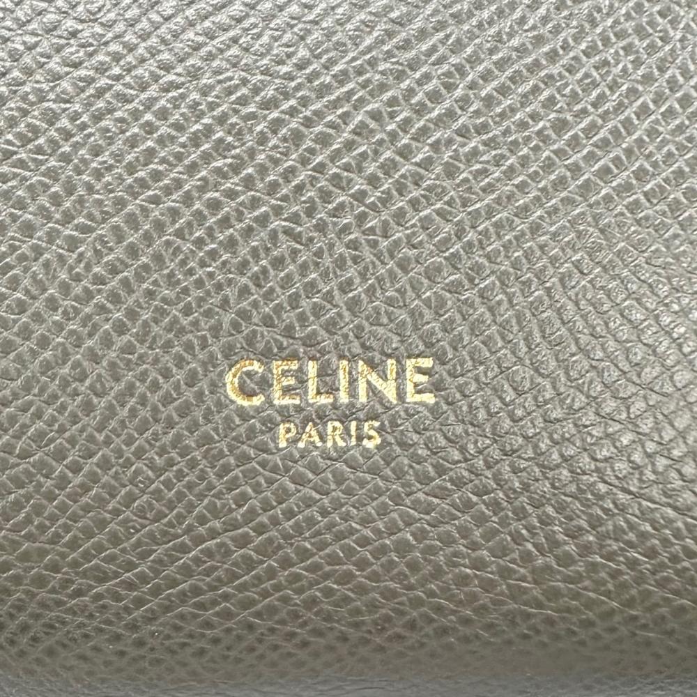 CELINE セリーヌ 2WAY ベルトバッグ ハンドバッグ ショルダーバッグ カーフ グレー ゴールド金具 レディース【中古品】