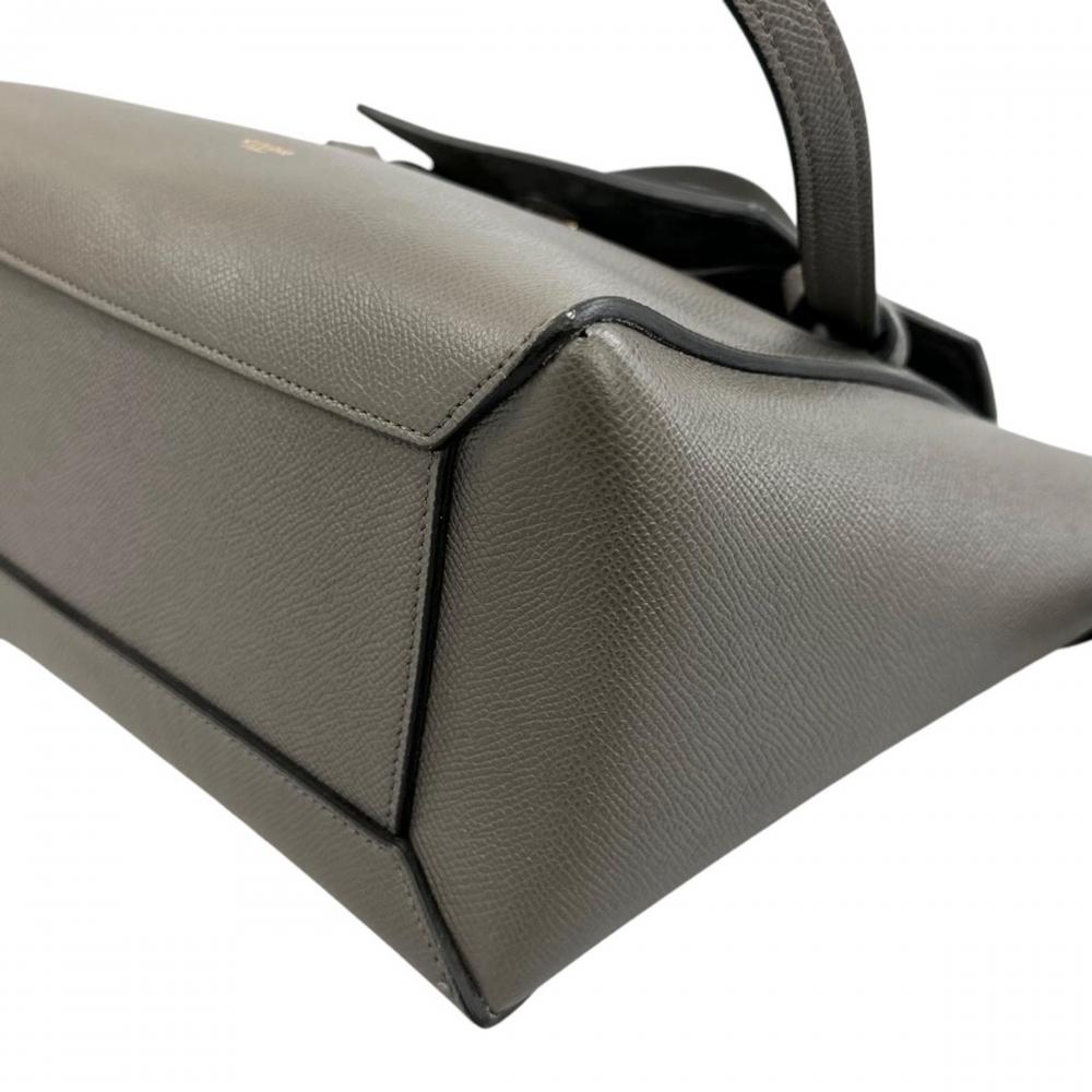 CELINE セリーヌ 2WAY ベルトバッグ ハンドバッグ ショルダーバッグ カーフ グレー ゴールド金具 レディース【中古品】