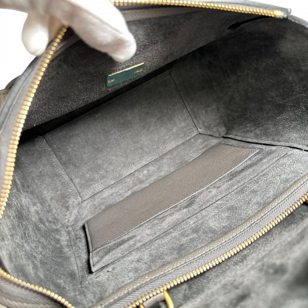 CELINE セリーヌ 2WAY ベルトバッグ ハンドバッグ ショルダーバッグ カーフ グレー ゴールド金具 レディース【中古品】