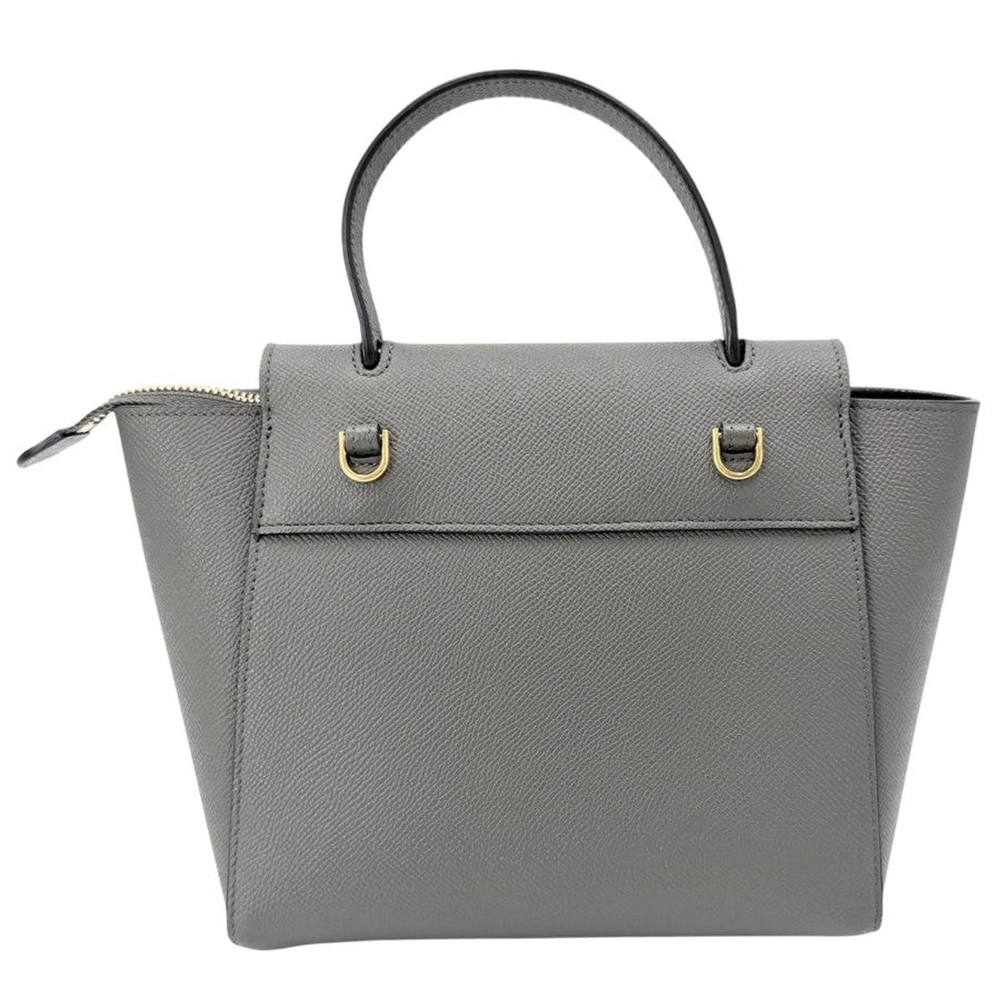 CELINE セリーヌ 2WAY ベルトバッグ ハンドバッグ ショルダーバッグ カーフ グレー ゴールド金具 レディース【中古品】
