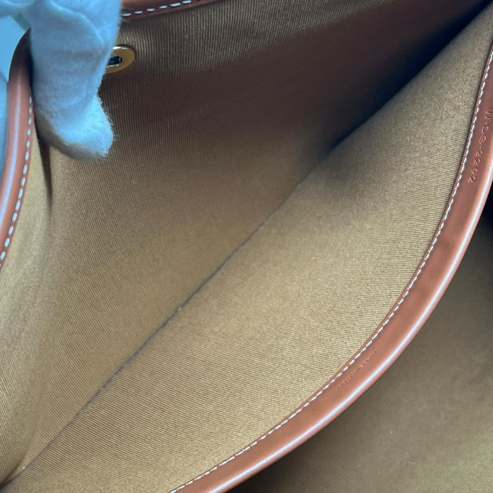 CELINE セリーヌ トートバッグ トリオンフ PVC レザー ブラウン 茶 ゴールド金具 レディース【中古品】
