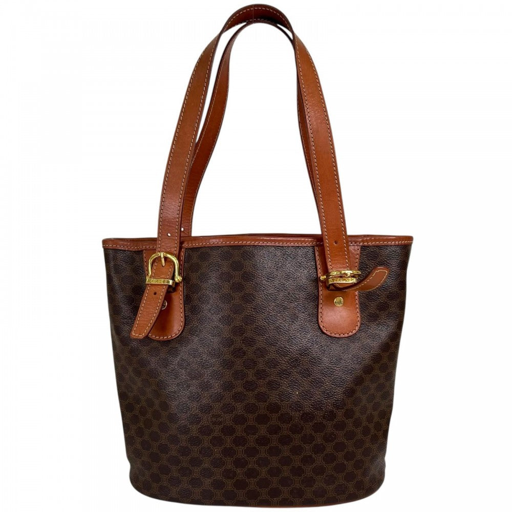 CELINE セリーヌ トートバッグ M95 レザー ブラウン 茶 ゴールド金具 レディース【中古品】