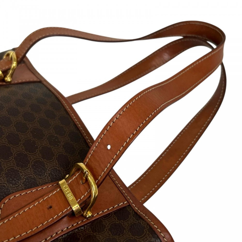 CELINE セリーヌ トートバッグ M95 レザー ブラウン 茶 ゴールド金具 レディース【中古品】