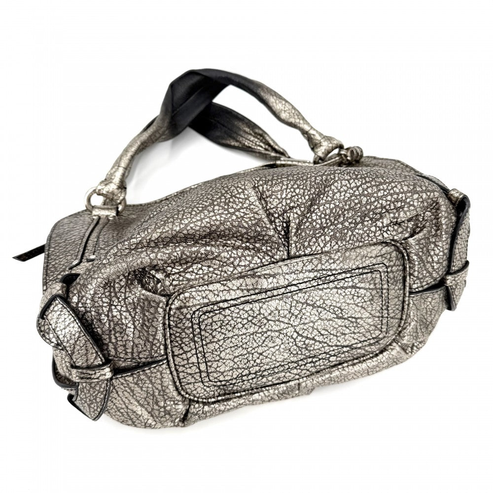 CELINE セリーヌ ハンドバッグ ビタースウィート トートバッグ レザー メタリックゴールド シルバー金具 レディース【中古品】