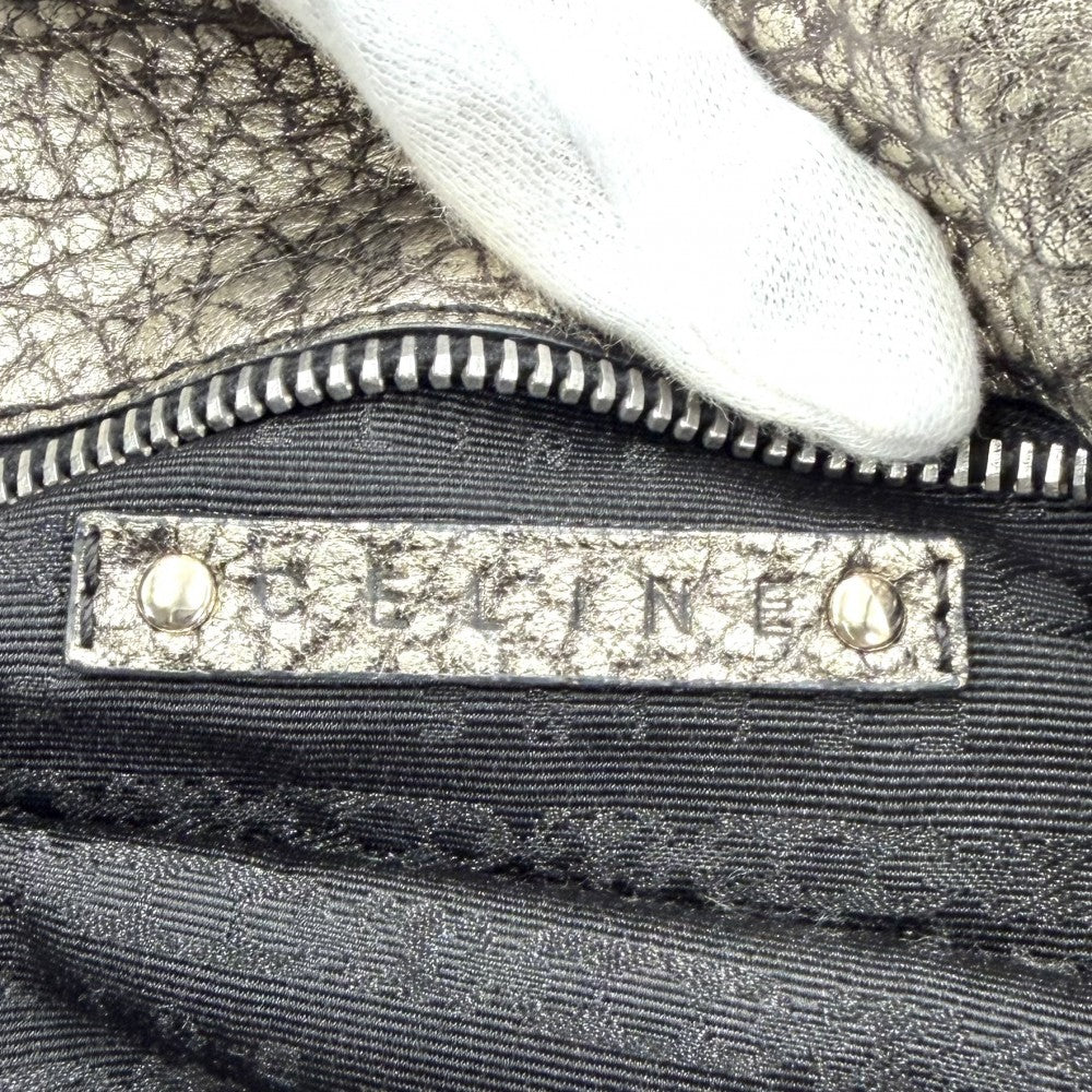 【開店SALE】 CELINE セリーヌ ハンドバッグ ビタースウィート トートバッグ レザー メタリックゴールド シルバー金具 レディース【中古品】