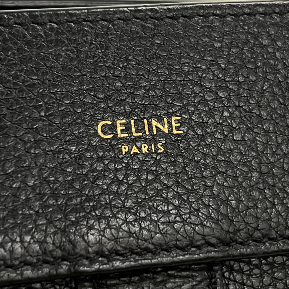 CELINE セリーヌ ショルダーバッグ ハンドバッグ カバ・ドゥ・フランス 2WAY スモール 191963CRE.38NO レザー ブラック 黒 ゴールド金具 レディース【中古品】