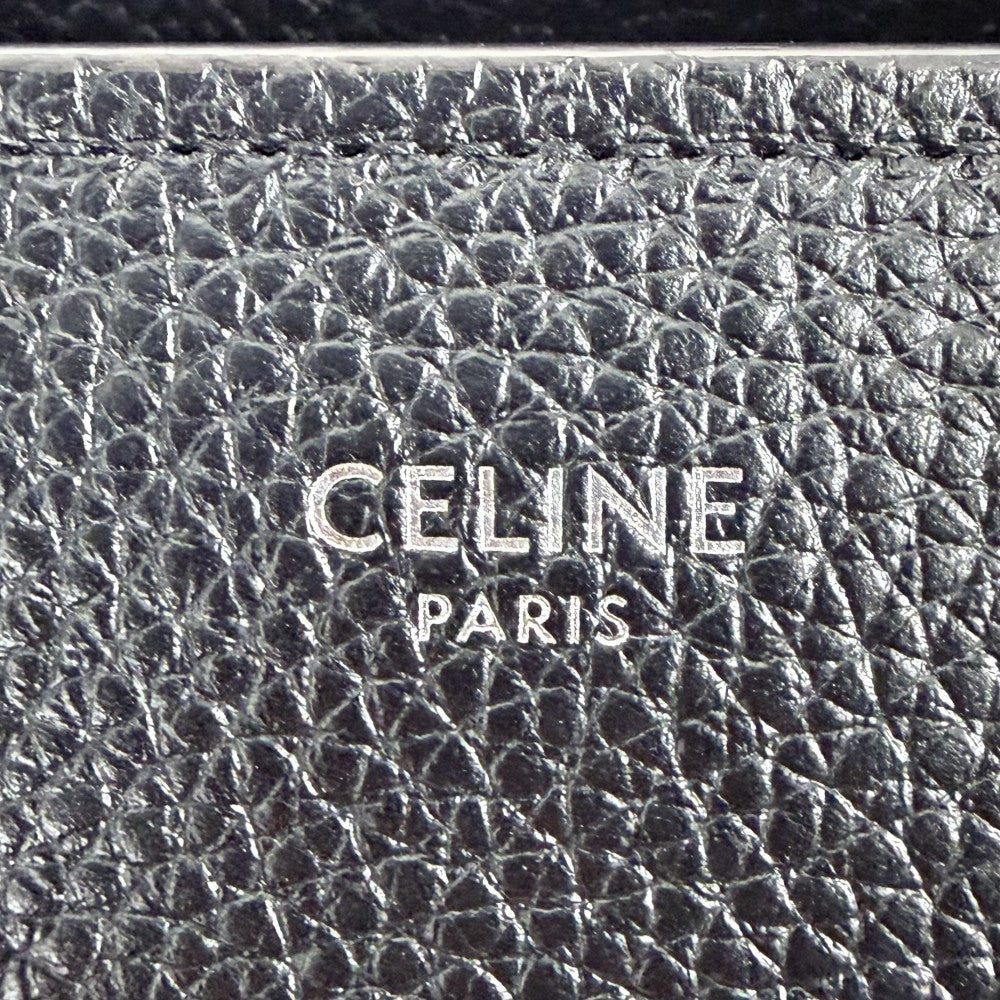 【開店SALE】 CELINE セリーヌ ハンドバッグ ラゲージ マイクロショッパー 189793DRU.38NO レザー ブラック 黒 シルバー金具 レディース【中古品】
