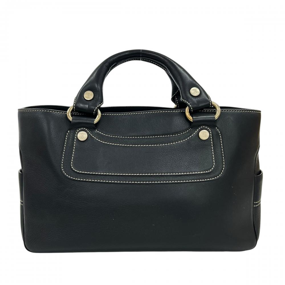 CELINE セリーヌ ハンドバッグ ブギーバッグ レザー ブラック 黒 ゴールド金具 レディース【中古品】