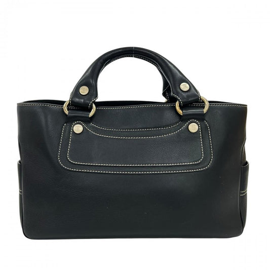 CELINE セリーヌ ハンドバッグ ブギーバッグ レザー ブラック 黒 ゴールド金具 レディース【中古品】