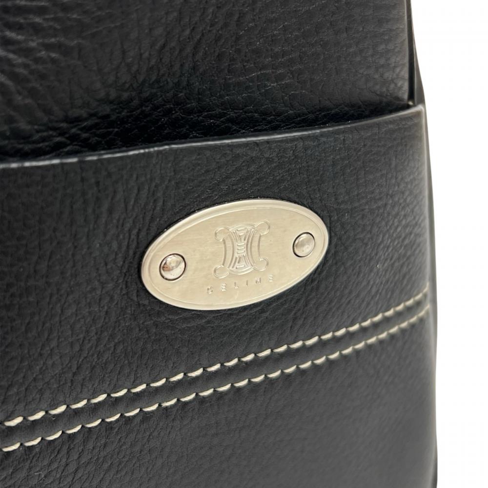 CELINE セリーヌ ハンドバッグ ブギーバッグ レザー ブラック 黒 ゴールド金具 レディース【中古品】