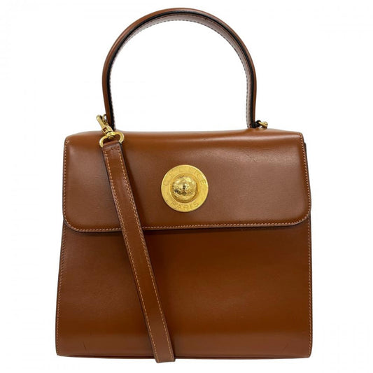 CELINE セリーヌ 2WAY オールドセリーヌ ショルダーバッグ ハンドバッグ レザー ブラウン 茶 ゴールド金具 レディース【中古品】