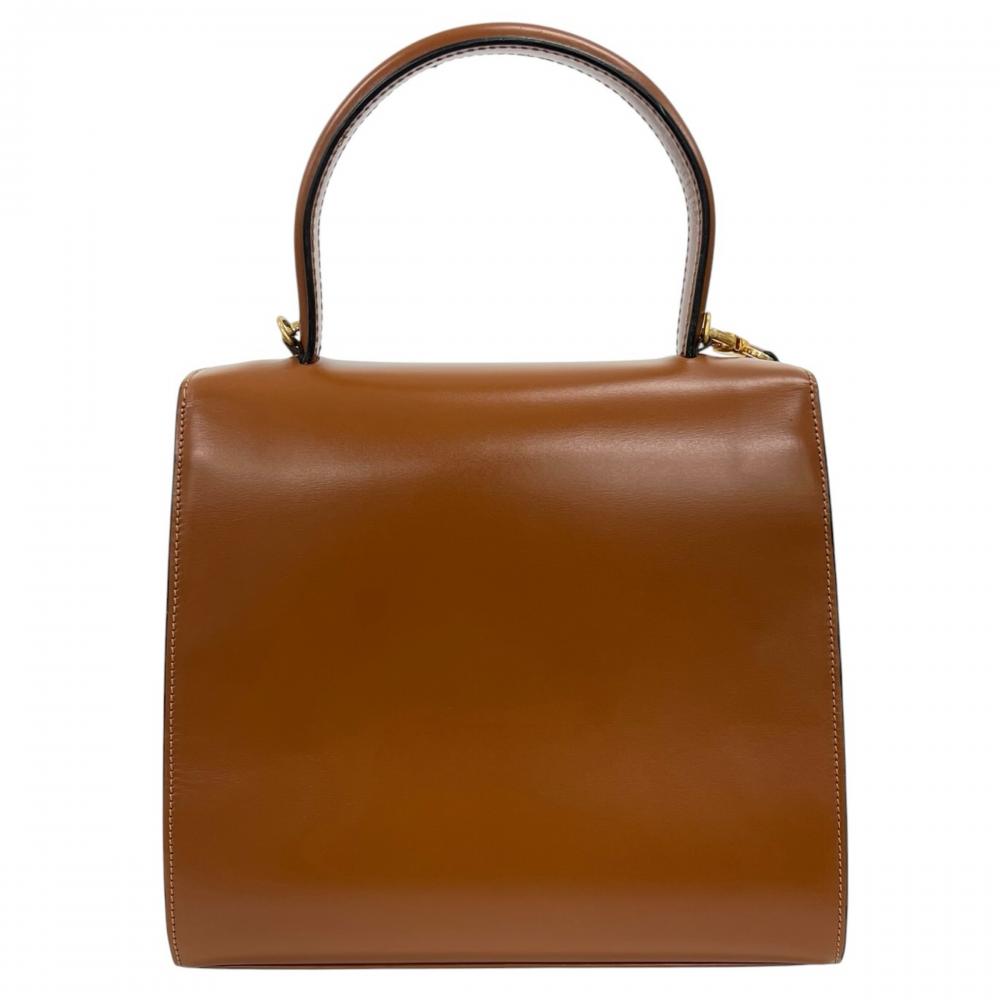 CELINE セリーヌ 2WAY オールドセリーヌ ショルダーバッグ ハンドバッグ レザー ブラウン 茶 ゴールド金具 レディース【中古品】
