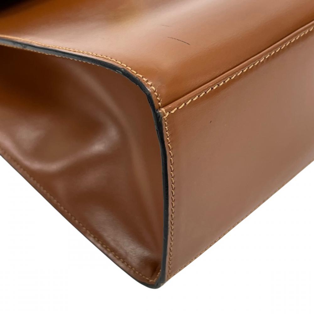 CELINE セリーヌ 2WAY オールドセリーヌ ショルダーバッグ ハンドバッグ レザー ブラウン 茶 ゴールド金具 レディース【中古品】