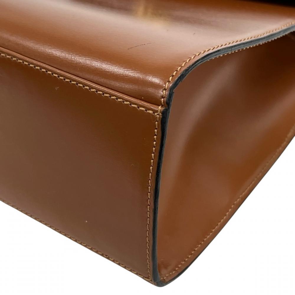 CELINE セリーヌ 2WAY オールドセリーヌ ショルダーバッグ ハンドバッグ レザー ブラウン 茶 ゴールド金具 レディース【中古品】