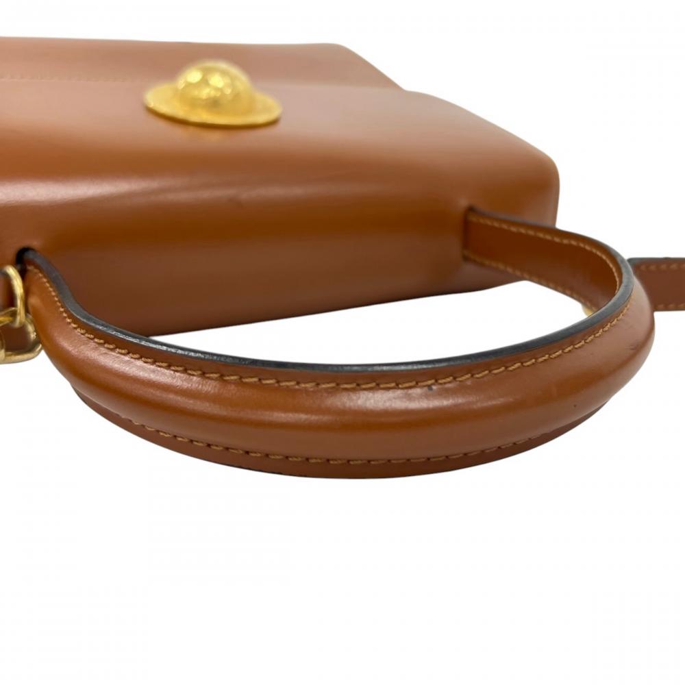 CELINE セリーヌ 2WAY オールドセリーヌ ショルダーバッグ ハンドバッグ レザー ブラウン 茶 ゴールド金具 レディース【中古品】