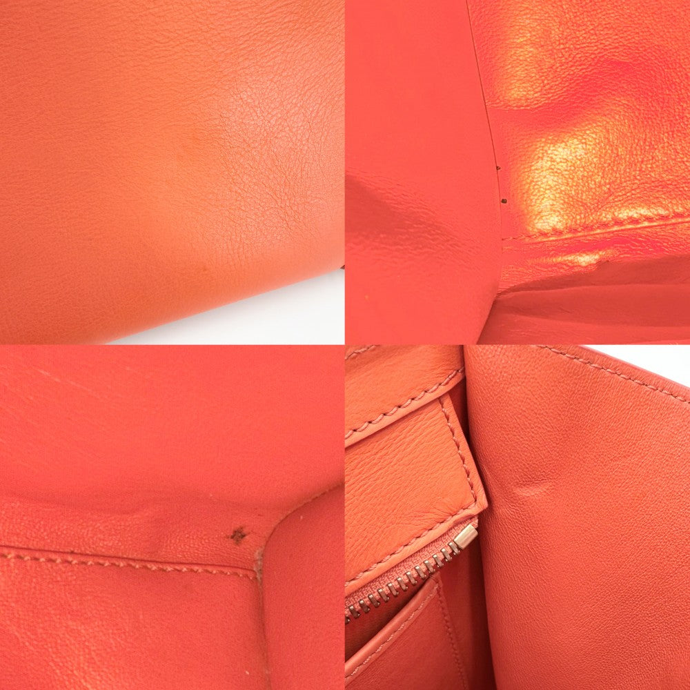 CELINE セリーヌ ハンドバッグ ラゲージ マイクロショッパー レザー オレンジ ゴールド金具 レディース【中古品】