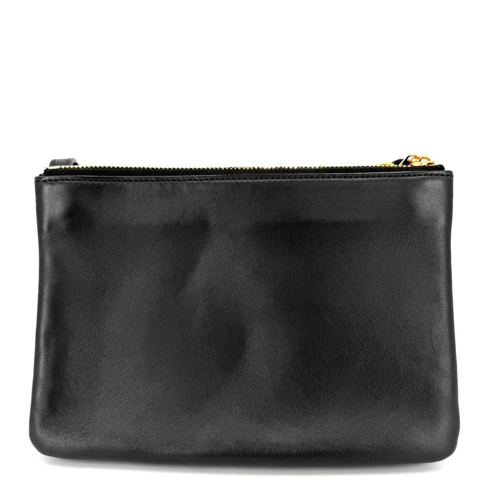 CELINE セリーヌ ショルダーバッグ トリオ ミニバッグ レザー ブラック 黒 ゴールド金具 レディース【中古品】