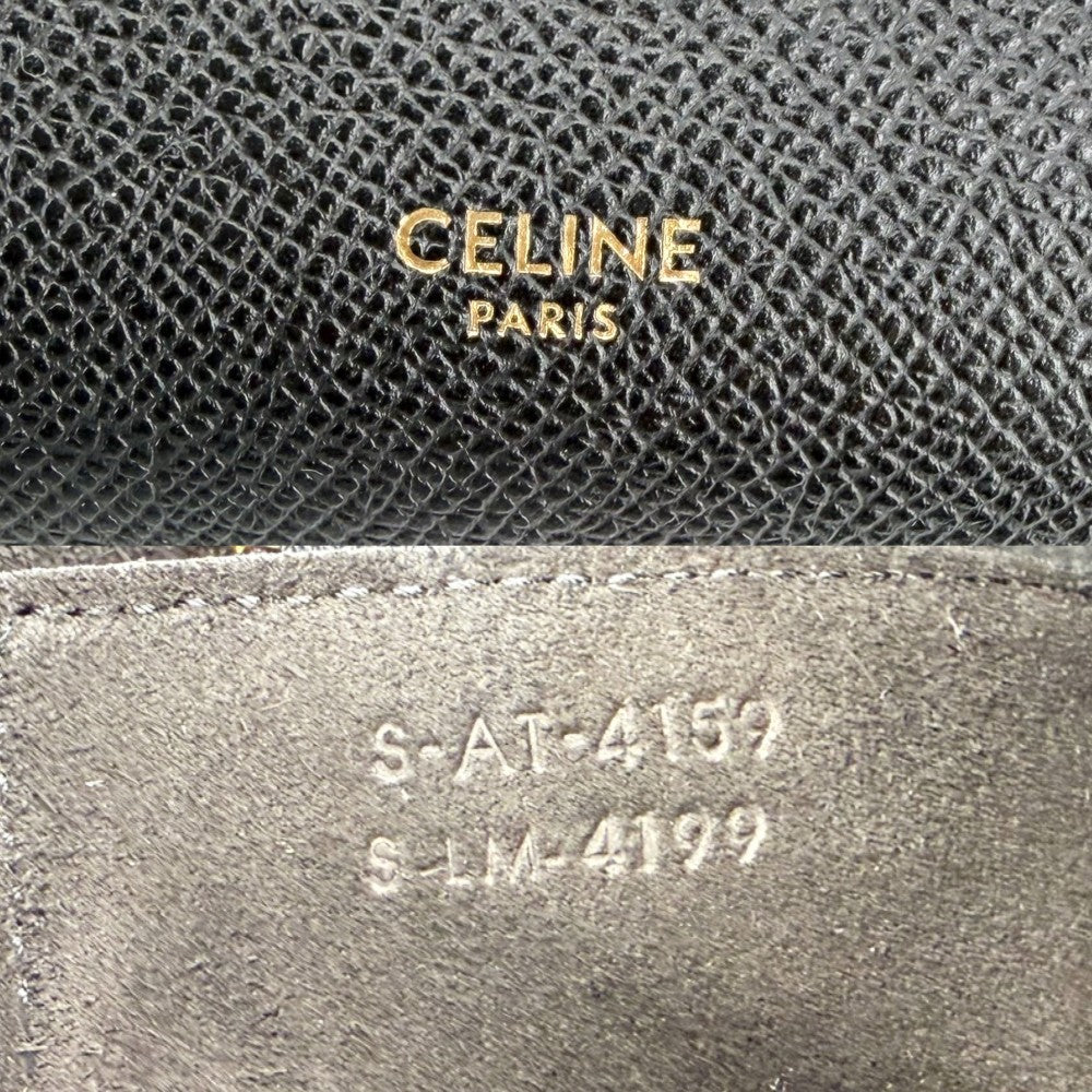CELINE セリーヌ ハンドバッグ マイクロベルトバッグ レザー ブラック 黒 ゴールド金具 レディース【中古品】