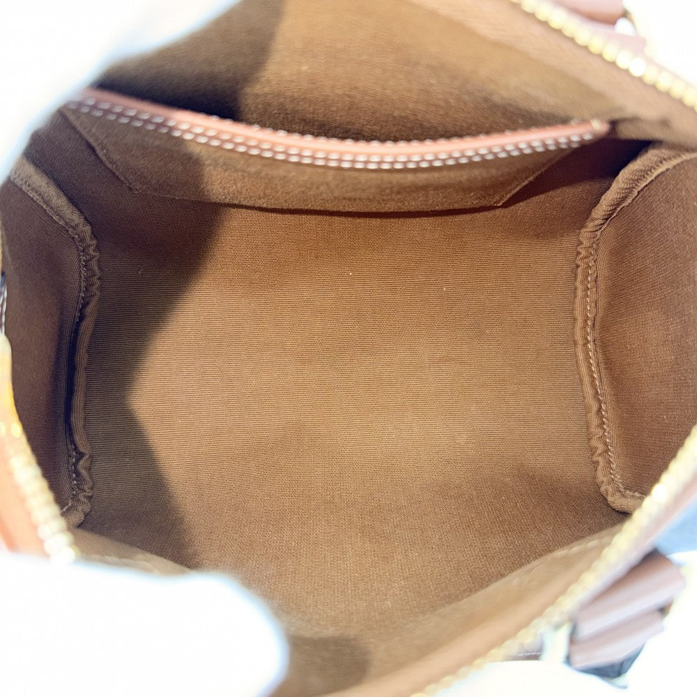 CELINE セリーヌ 2WAY トリオンフ ハンドバッグ ショルダーバッグ ミニボストン レザー ブラウン 茶 ゴールド金具 レディース【中古品】