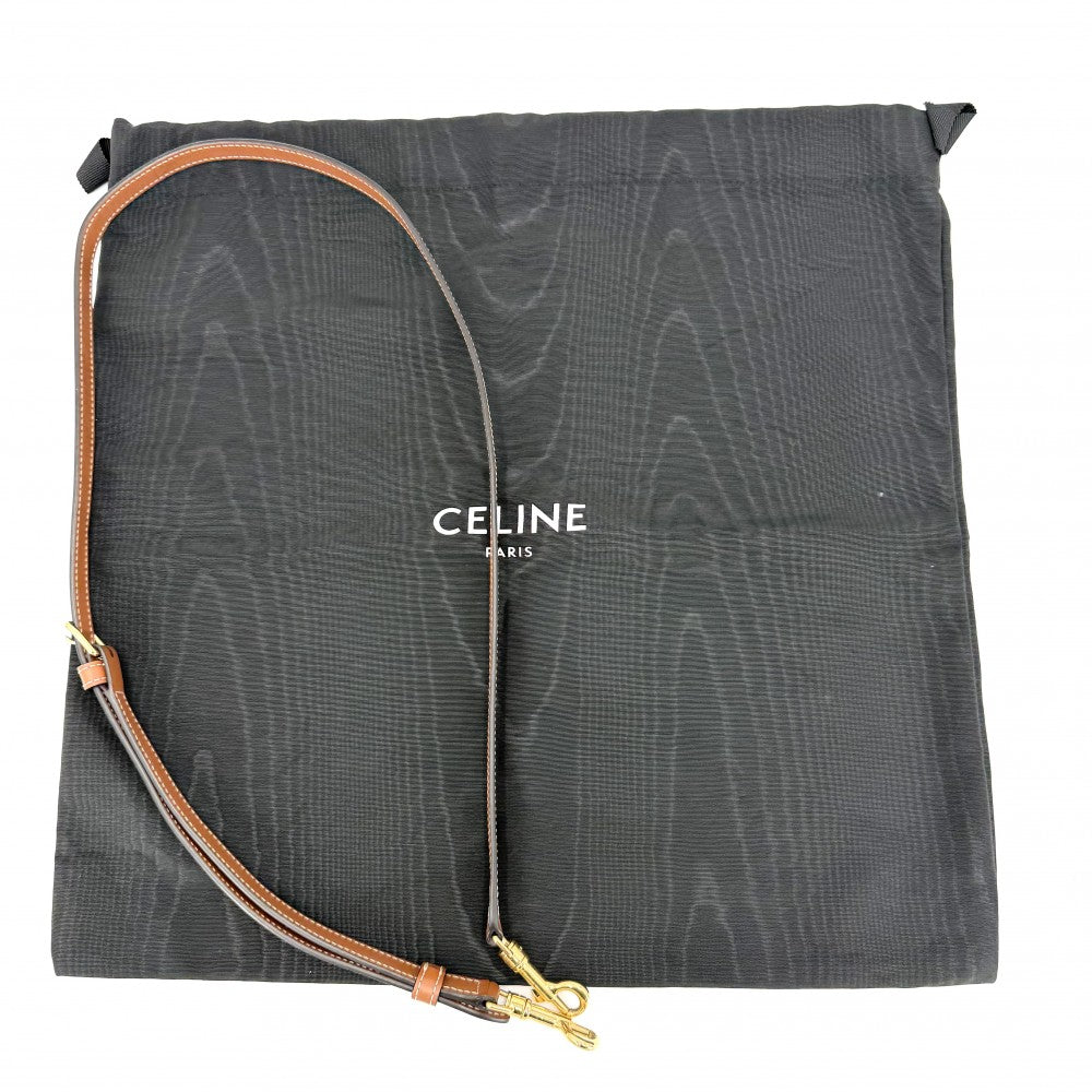 CELINE セリーヌ 2WAY トリオンフ ハンドバッグ ショルダーバッグ ミニボストン レザー ブラウン 茶 ゴールド金具 レディース【中古品】