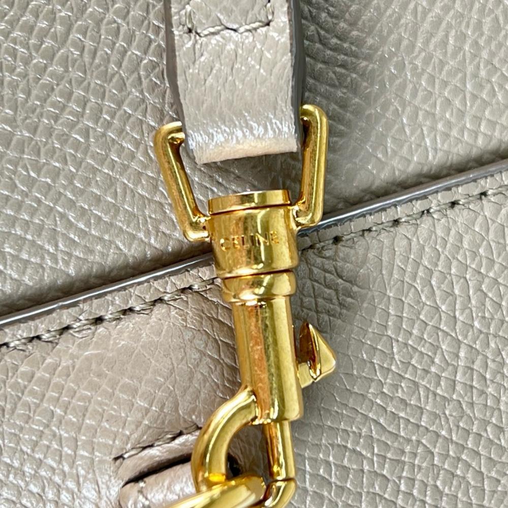 CELINE セリーヌ ショルダーバッグ ベルトバッグ ナノ 189003ZVA レザー ベージュ ゴールド金具 レディース【中古品】