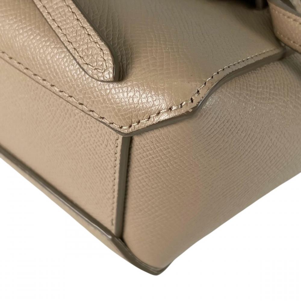 CELINE セリーヌ ショルダーバッグ ベルトバッグ ナノ 189003ZVA レザー ベージュ ゴールド金具 レディース【中古品】