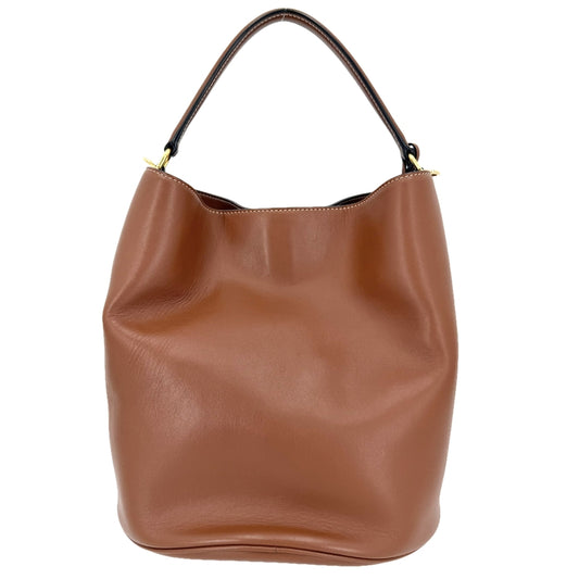 CELINE セリーヌ 2WAY バケット16 ショルダーバッグ ハンドバッグ レザー ブラウン 茶 ゴールド金具 レディース【中古品】