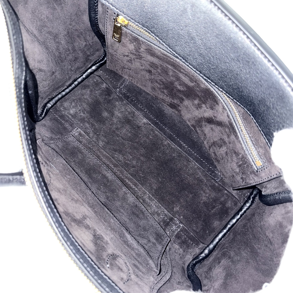 CELINE セリーヌ 2WAY リトルラゲージ ハンドバッグ ショルダーバッグ レザー ブラック 黒 ゴールド金具 レディース【中古品】