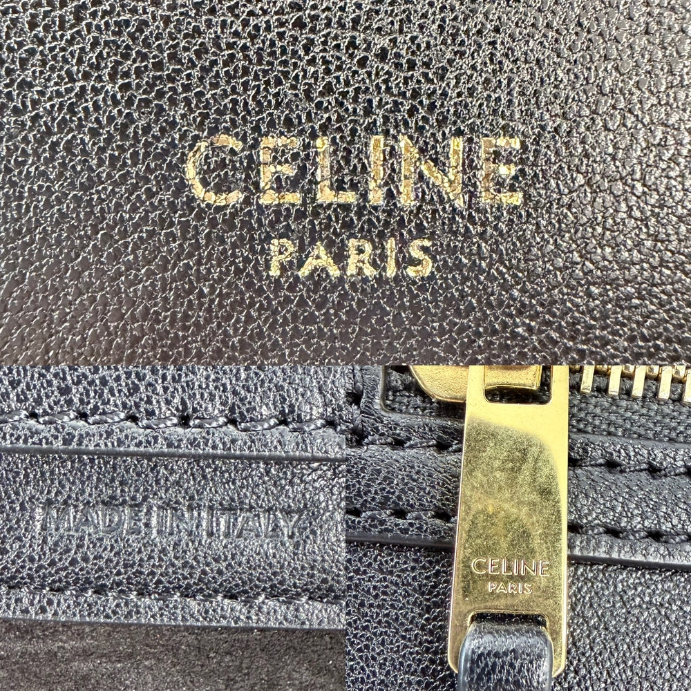 CELINE セリーヌ 2WAY リトルラゲージ ハンドバッグ ショルダーバッグ レザー ブラック 黒 ゴールド金具 レディース【中古品】