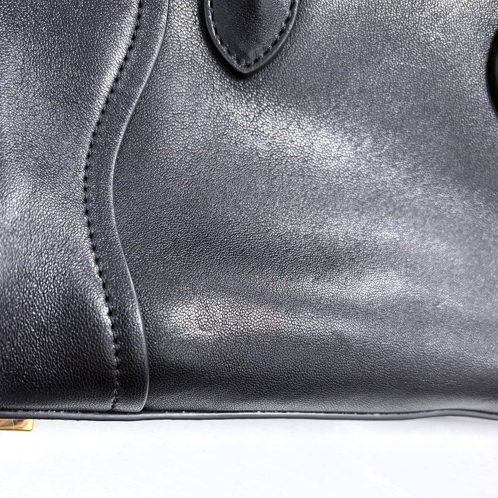 CELINE セリーヌ 2WAY リトルラゲージ ハンドバッグ ショルダーバッグ レザー ブラック 黒 ゴールド金具 レディース【中古品】