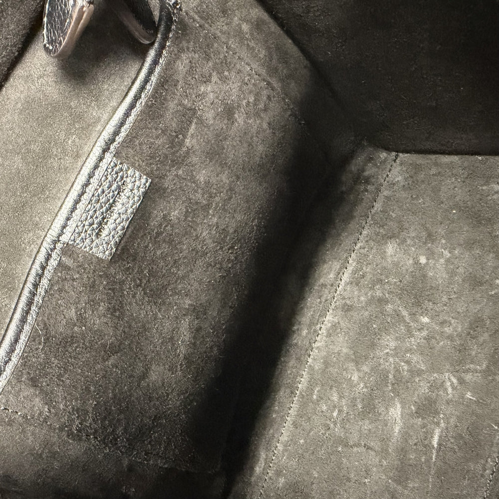 CELINE セリーヌ トートバッグ ラゲージ ナノショッパー レザー ブラック 黒 シルバー金具 レディース【中古品】