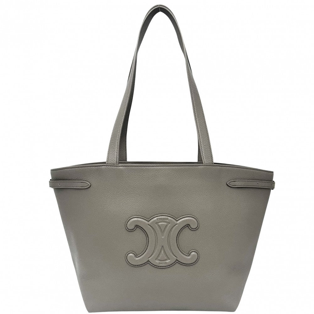 CELINE セリーヌ トートバッグ キュイルトリオンフ スモールカバアナイス ハンドバッグ レザー グレージュ ゴールド金具 レディース【中古品】