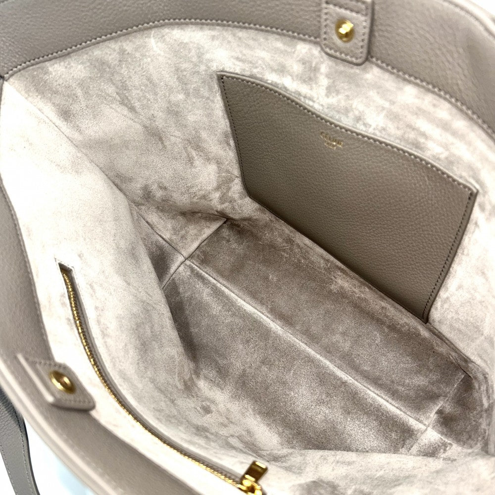 CELINE セリーヌ トートバッグ キュイルトリオンフ スモールカバアナイス ハンドバッグ レザー グレージュ ゴールド金具 レディース【中古品】