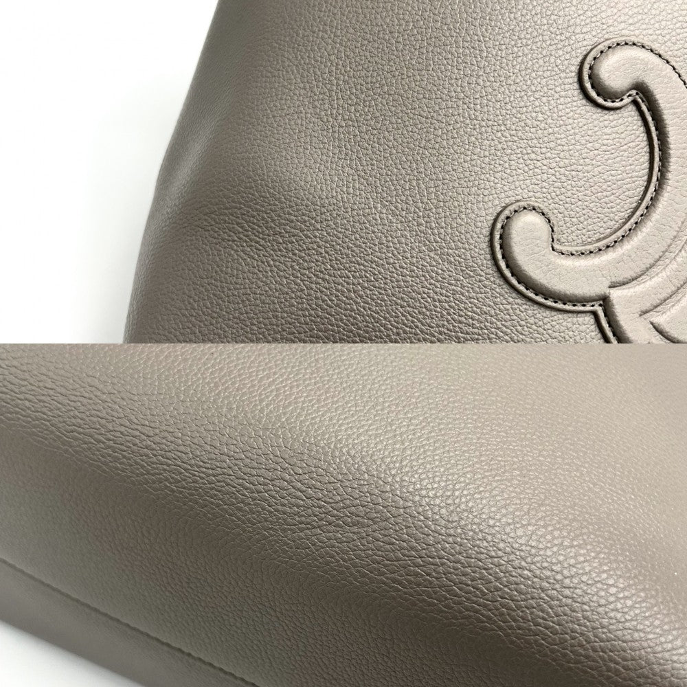 CELINE セリーヌ トートバッグ キュイルトリオンフ スモールカバアナイス ハンドバッグ レザー グレージュ ゴールド金具 レディース【中古品】