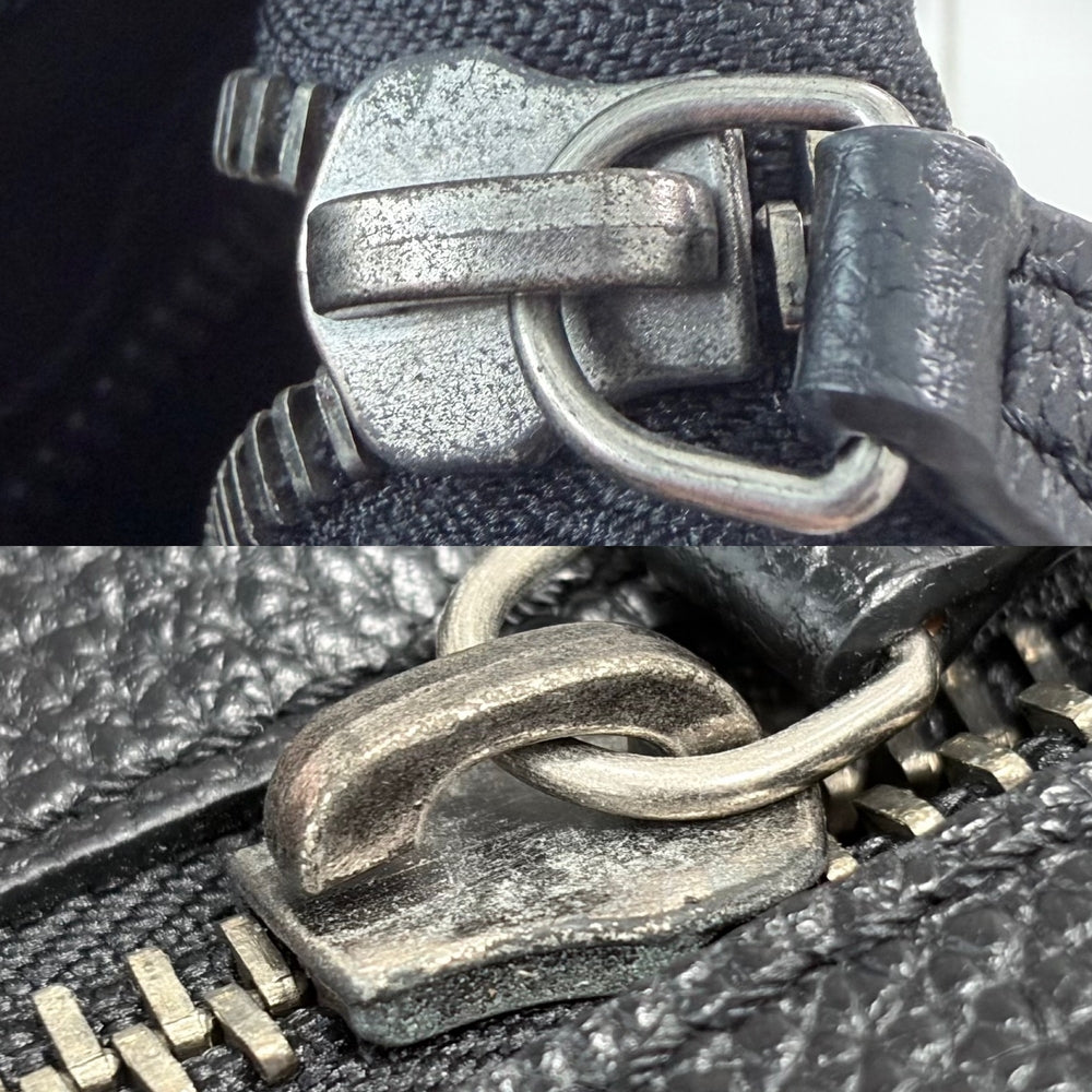 CELINE セリーヌ トートバッグ ラゲージ マイクロショッパー レザー ブラック 黒 シルバー金具 レディース【中古品】