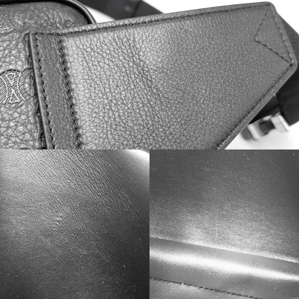 【開店SALE】 CELINE セリーヌ ボディバッグ トリオンフ ベルトバッグ ウエストバッグ 116163FS4.38SI レザー ブラック 黒 シルバー金具 メンズ【中古品】