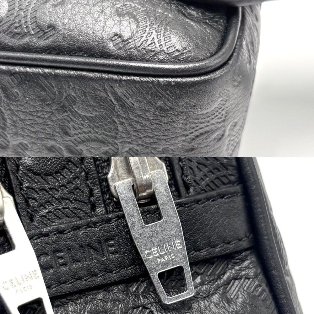 【開店SALE】 CELINE セリーヌ ボディバッグ トリオンフ ベルトバッグ ウエストバッグ 116163FS4.38SI レザー ブラック 黒 シルバー金具 メンズ【中古品】