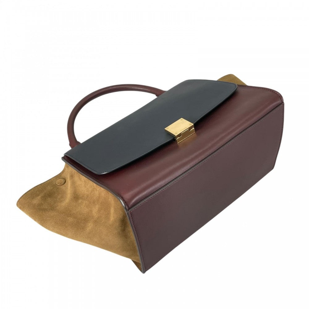 CELINE セリーヌ ハンドバッグ F-SN-0152 レザー ワインレッド ゴールド金具 レディース【中古品】