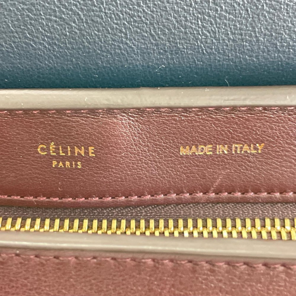 CELINE セリーヌ ハンドバッグ F-SN-0152 レザー ワインレッド ゴールド金具 レディース【中古品】