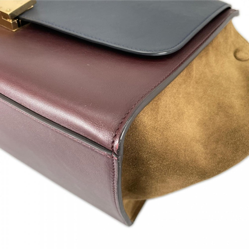 CELINE セリーヌ ハンドバッグ F-SN-0152 レザー ワインレッド ゴールド金具 レディース【中古品】