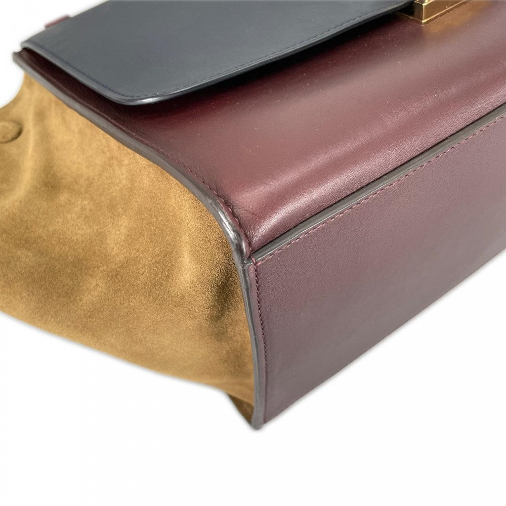 CELINE セリーヌ ハンドバッグ F-SN-0152 レザー ワインレッド ゴールド金具 レディース【中古品】