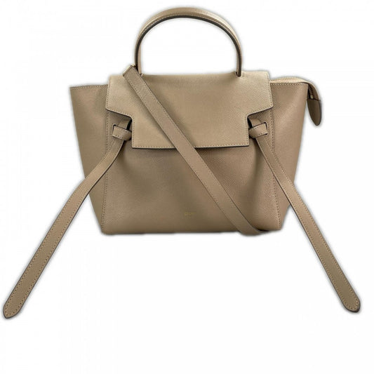 CELINE セリーヌ ハンドバッグ ベルトバッグ 189103ZVA グレインカーフレザー ベージュ ゴールド金具 レディース【中古品】