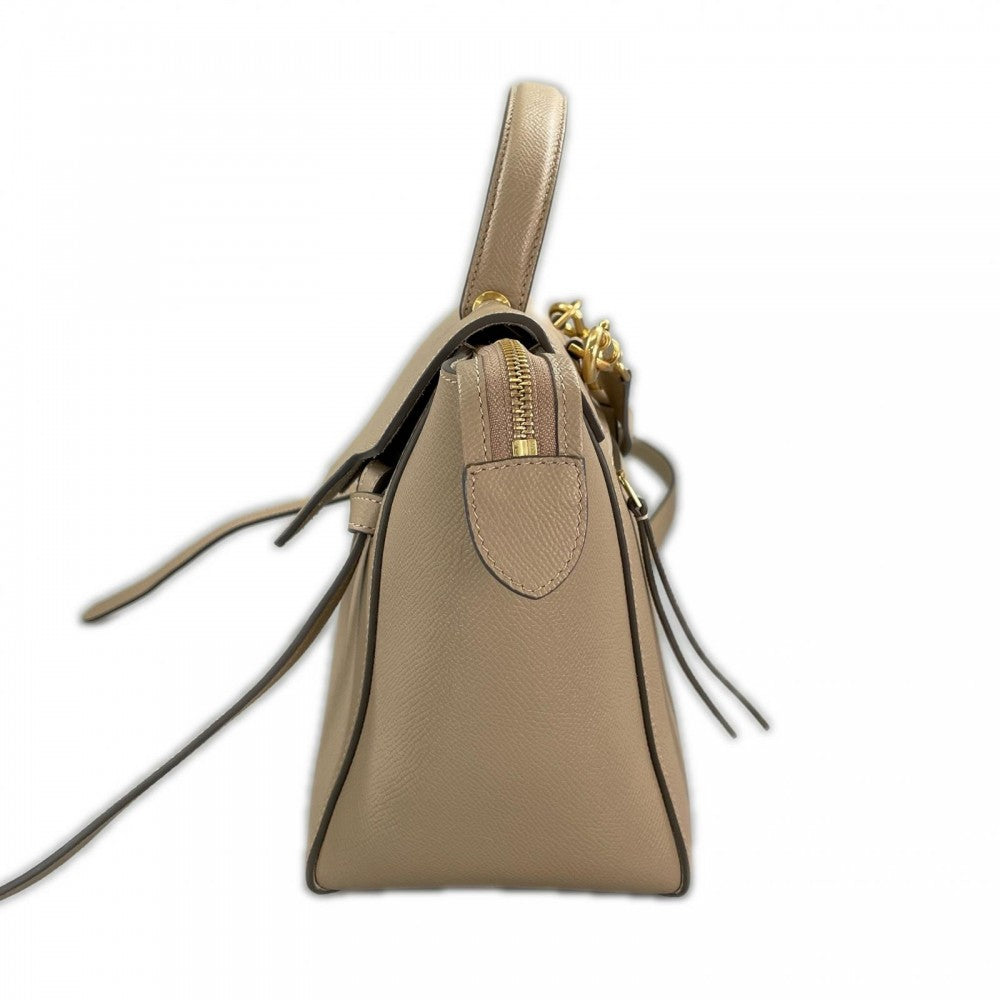 CELINE セリーヌ ハンドバッグ ベルトバッグ 189103ZVA グレインカーフレザー ベージュ ゴールド金具 レディース【中古品】
