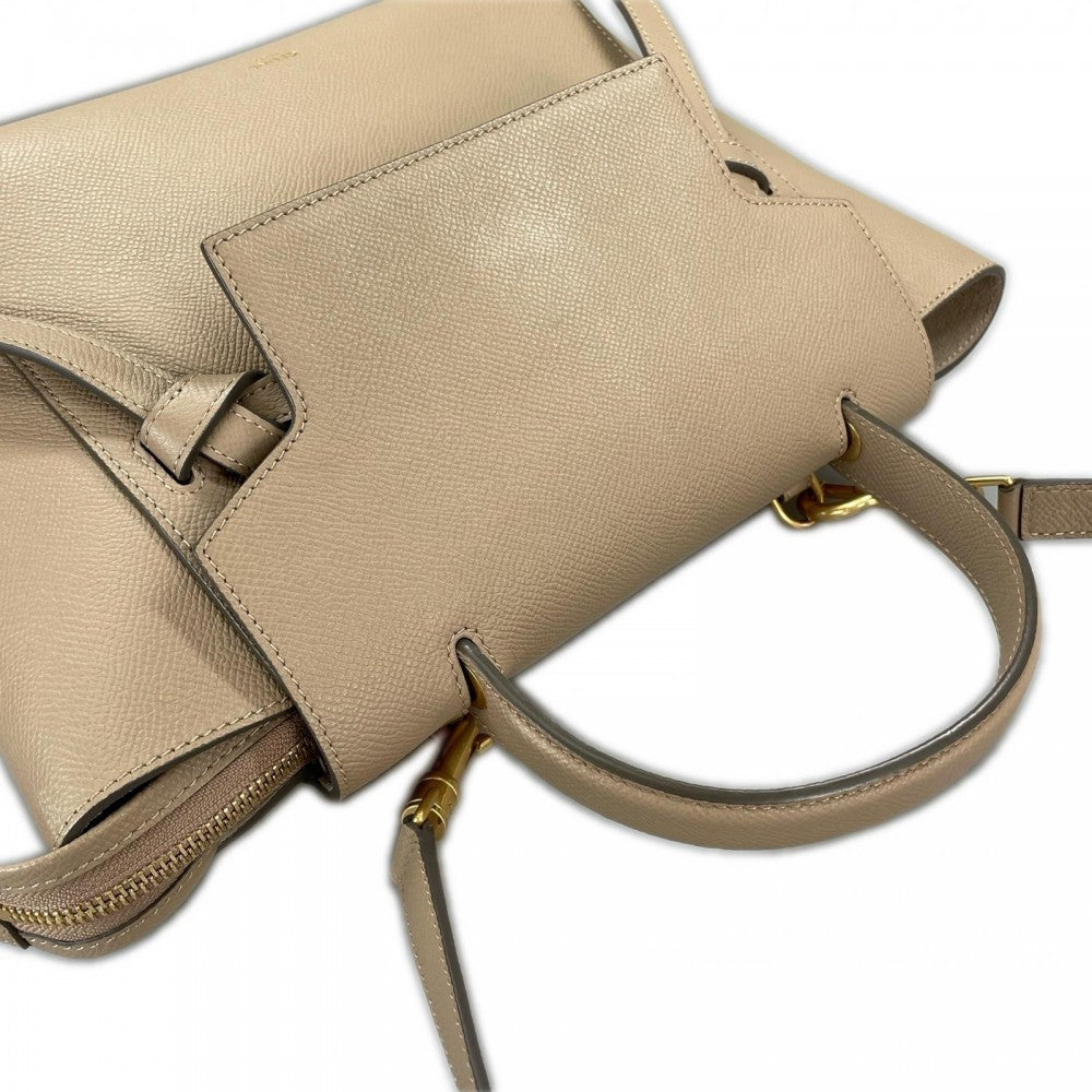 CELINE セリーヌ ハンドバッグ ベルトバッグ 189103ZVA グレインカーフレザー ベージュ ゴールド金具 レディース【中古品】